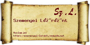 Szemenyei Lóránt névjegykártya