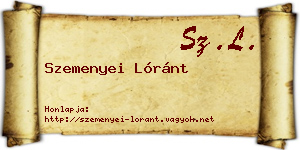 Szemenyei Lóránt névjegykártya