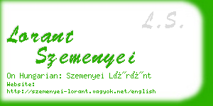 lorant szemenyei business card